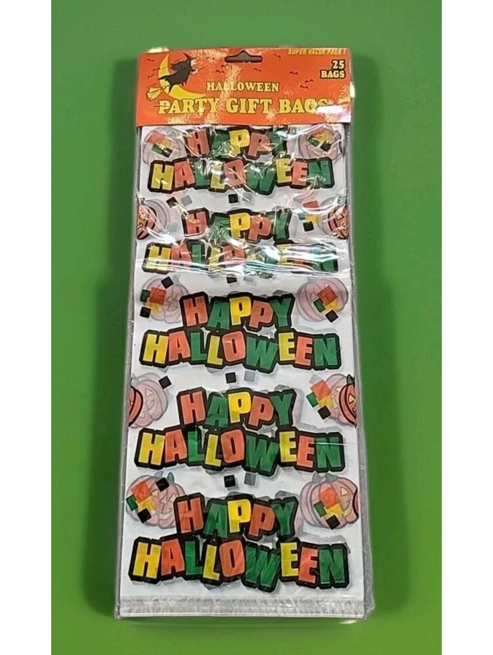 Vintage Halloween 25 Large Gift Loot Party Bags in Package JOL Sealed 12